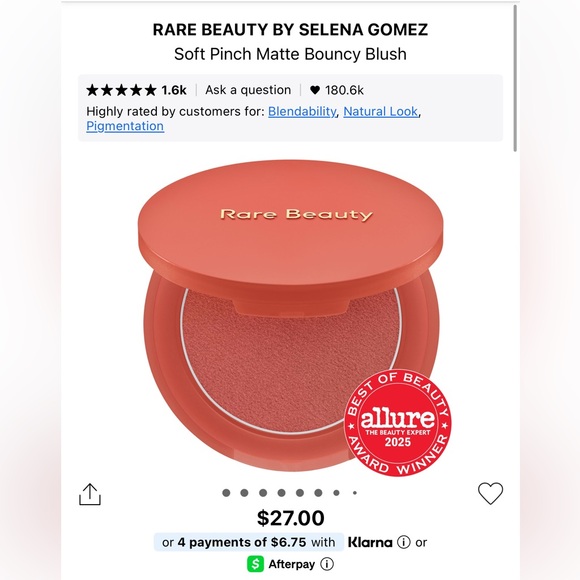 Rare Beauty Other - Rare beauty matte bouncy blush in color worth, new